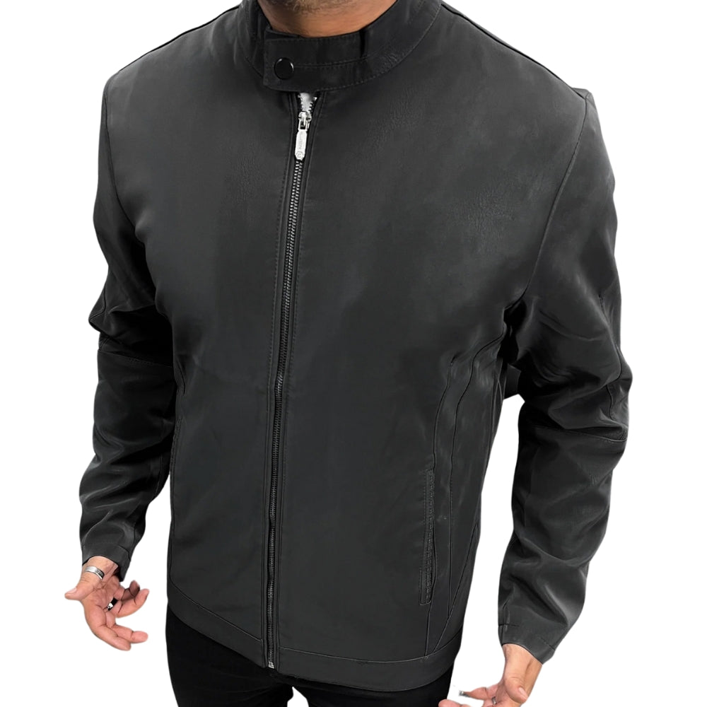 Men's Black Suede Biker Jacket