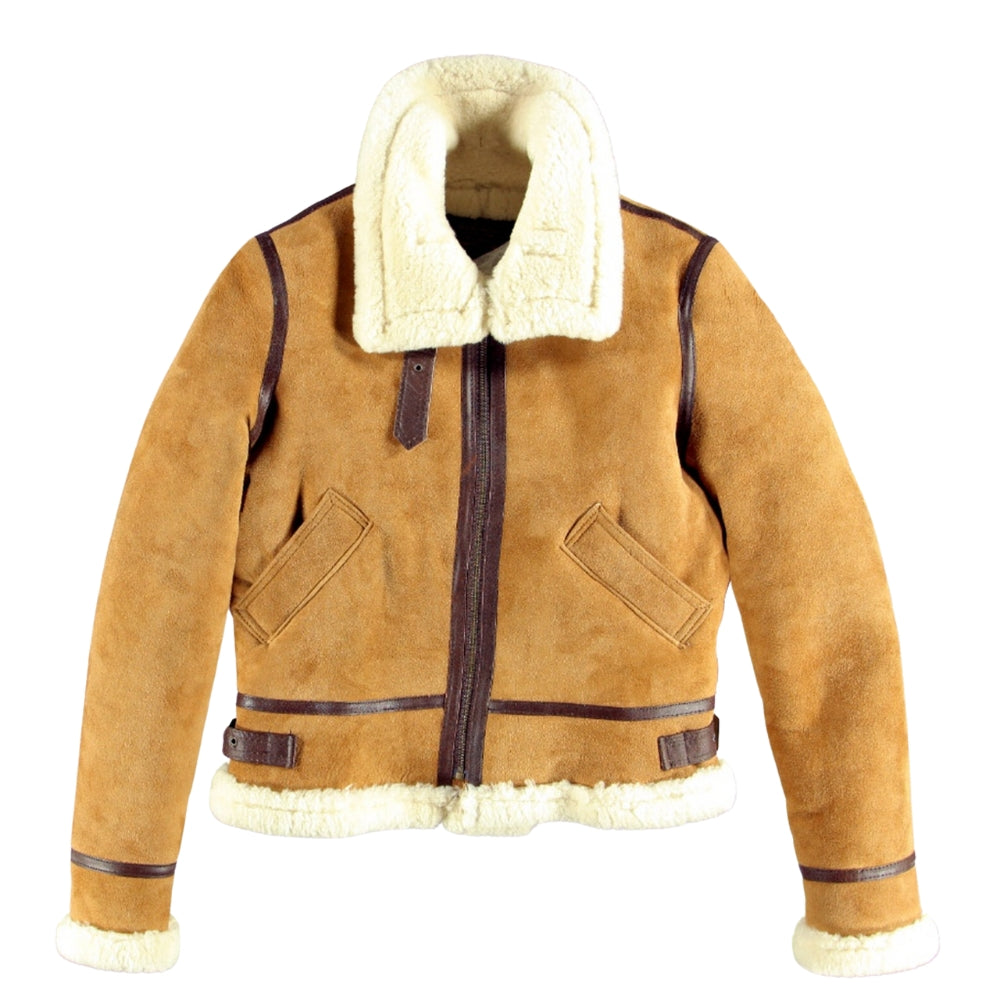 Brown Leather Shearling Aviator Jacket