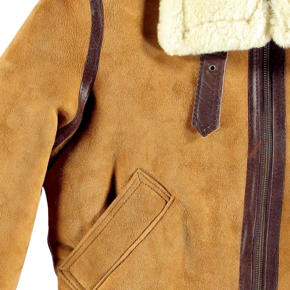 Brown Leather Shearling Aviator Jacket