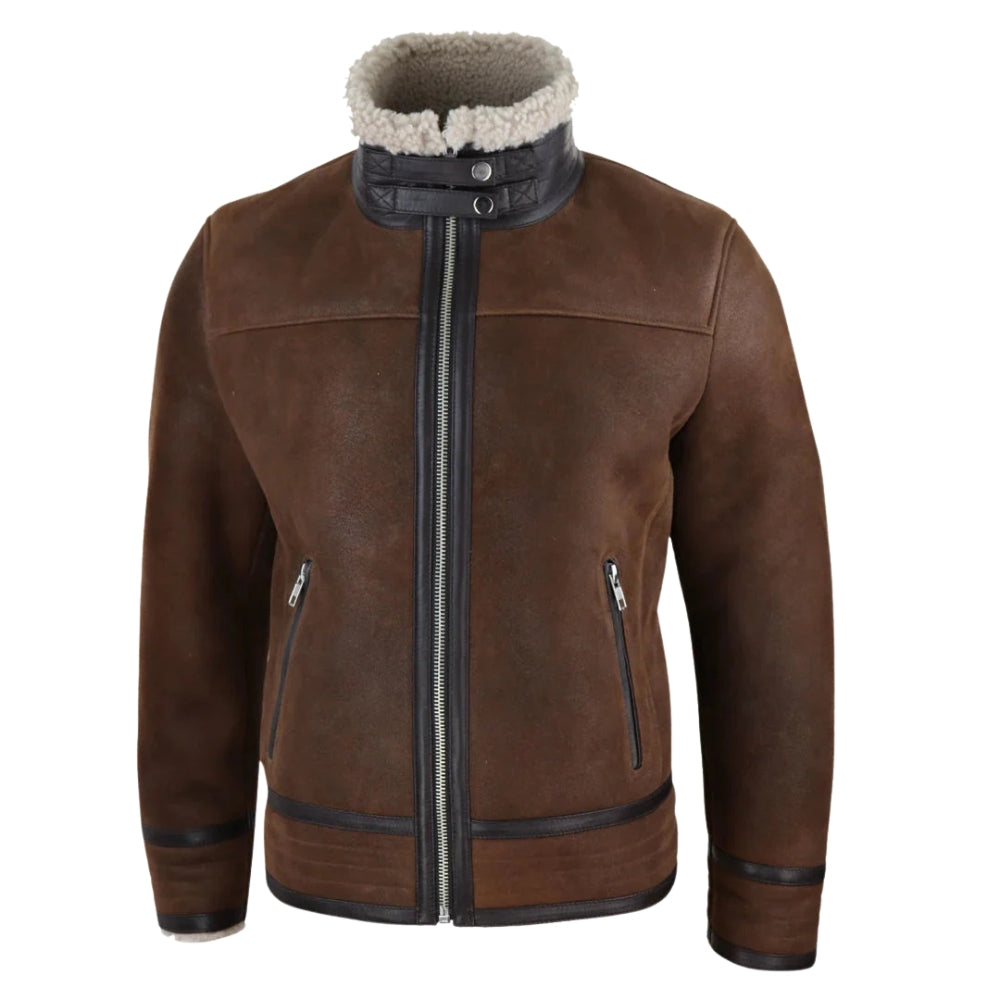 Men’s Shearling Sheepskin Pilot Jacket – WW2 Vintage Style