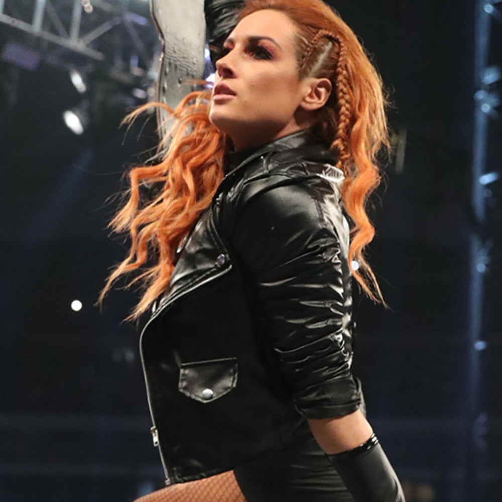 WWE Becky Lynch Black Leather Motorcycle Jacket