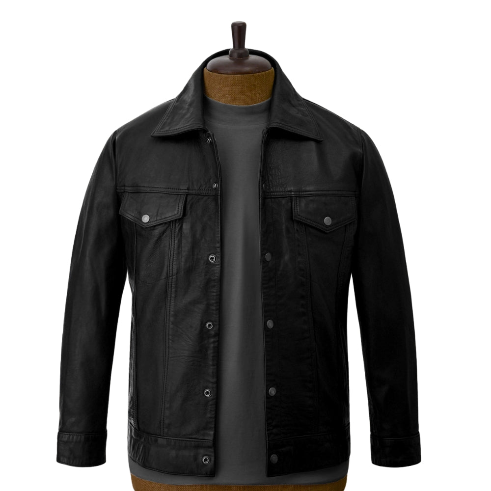 TOM HOLLAND UNCHARTED BLACK LEATHER JACKET