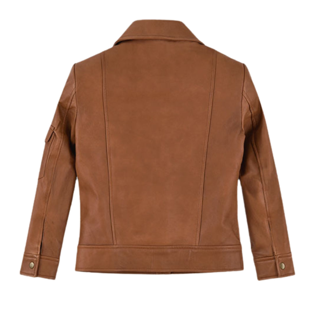 Gigi Hadid Brown Leather Jacket