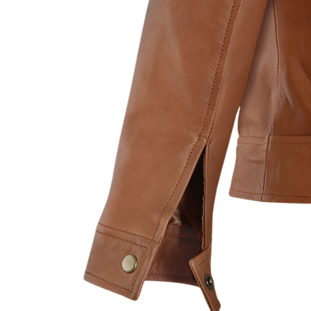 Gigi Hadid Brown Leather Jacket