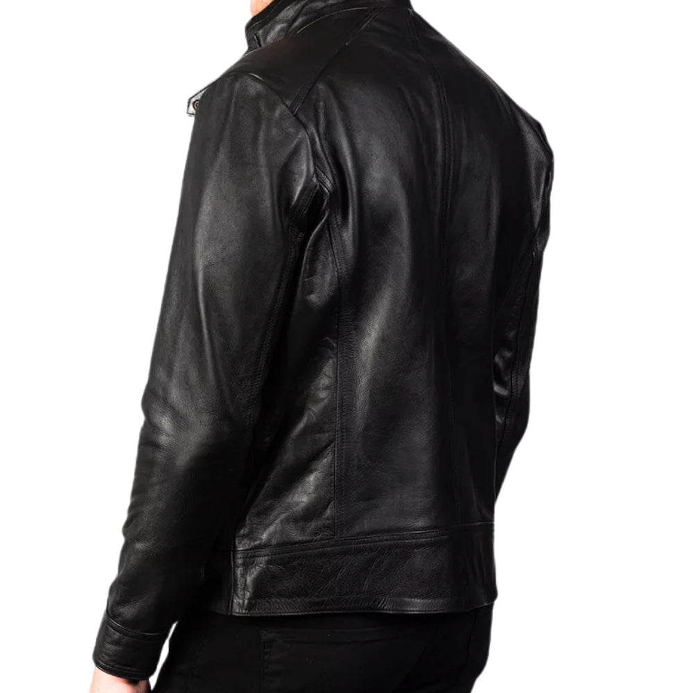 Men's Lambskin Bomber Leather Jacket – Vintage Biker Jacket