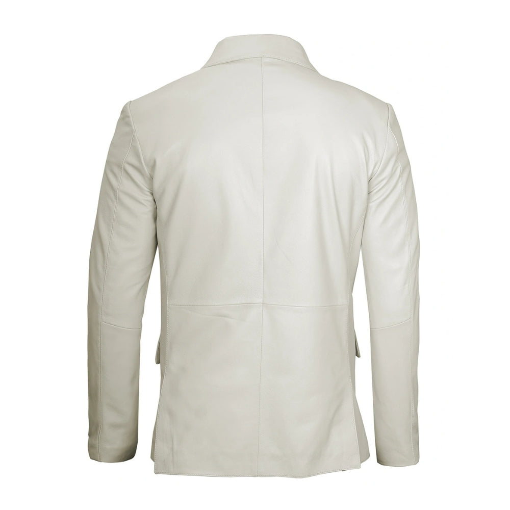 Men's Off White Blazer Real Leather Jacket