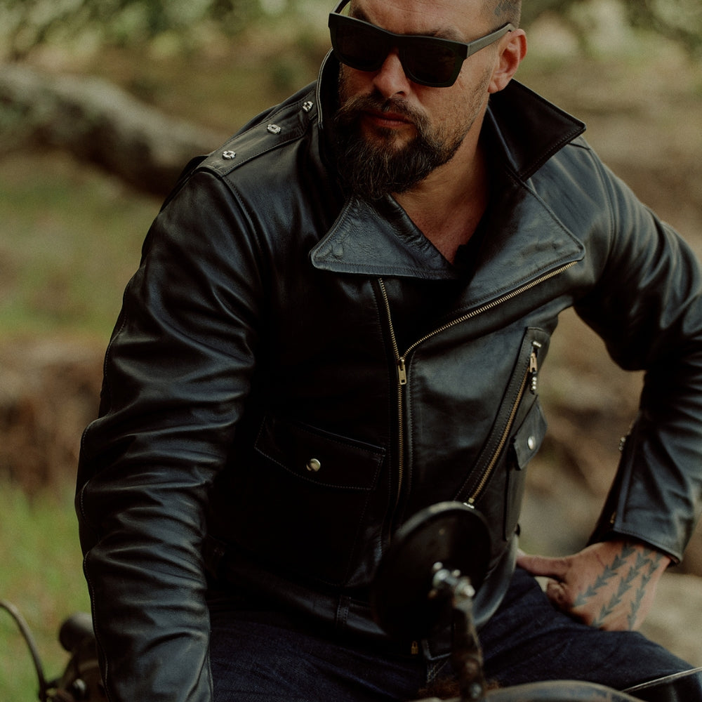 Jason Momoa Retro Cowhide Motorcycle Jacket