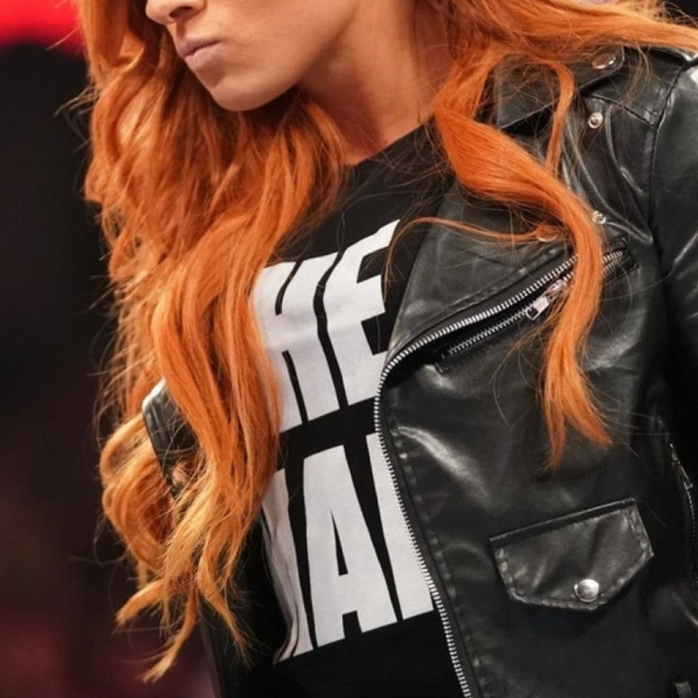 WWE Becky Lynch Black Leather Motorcycle Jacket